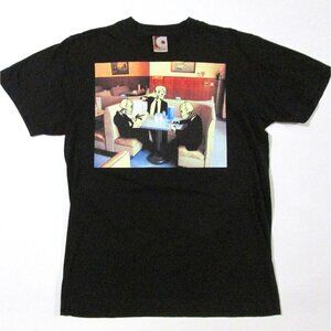 Y2K Gama Go Black T Shirt Deathbot In Suits Diner Scene Size Medium 2007